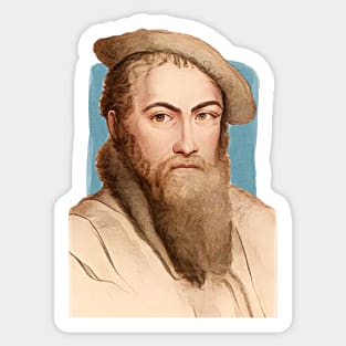 English Poet Thomas Wyatt illustration Sticker